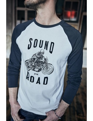 T-SHIRT CHRISTOPHER BIKER INSCRIPTION SEVENTIES ET RETRO SOUND ROAD DE LA MARQUE FREEMAN BY MG L'HOMME.