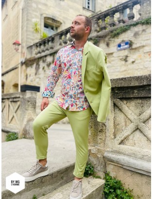 PANTALON ZEKE IMPERIAL COULEUR AVOCADO BY MG L'HOMME.