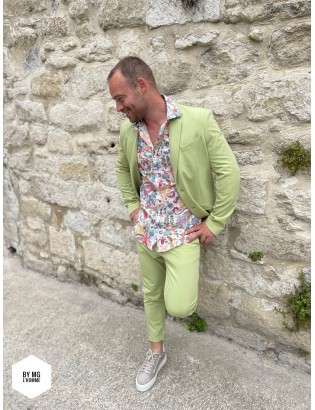 PANTALON ZEKE IMPERIAL COULEUR AVOCADO BY MG L'HOMME.
