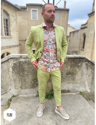 PANTALON ZEKE IMPERIAL COULEUR AVOCADO BY MG L'HOMME.