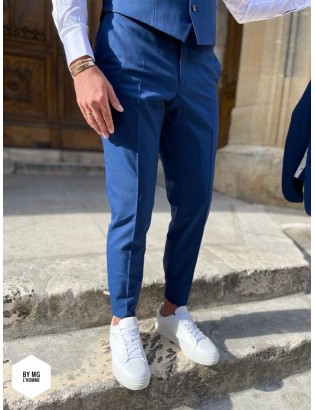 COSTUME 3 PIECES MOTIF BLEU MONSIEUR HECTOR BY MG L'HOMME.