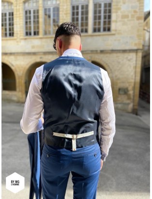 COSTUME 3 PIECES MOTIF BLEU MONSIEUR HECTOR BY MG L'HOMME.