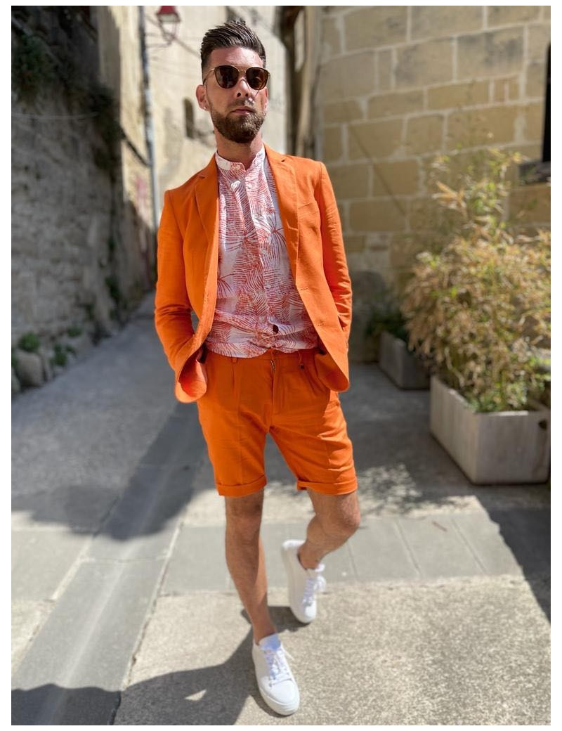 BLAZER ARCHIE ORANGE & BLANC DE LA MARQUE ANTHONY MORATO BY MG L'HOMME