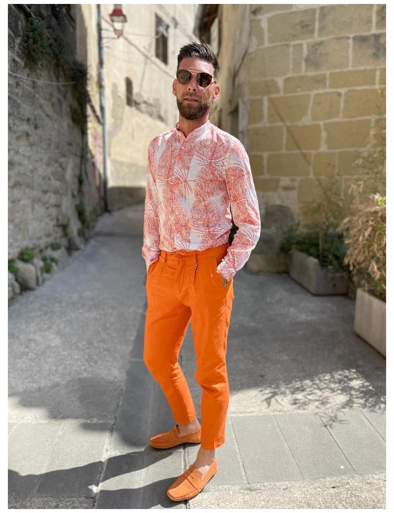 PANTALON ARCHIE ANTHONY MORATO ORANGE & BLANC BY MG L'HOMME.