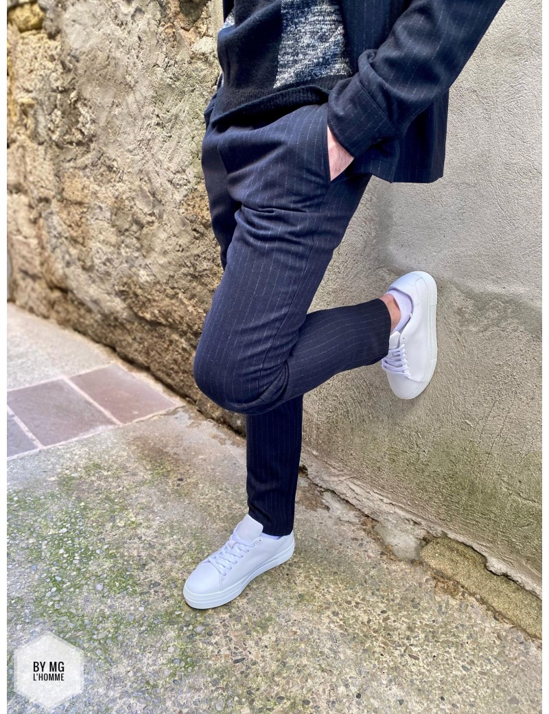 Pantalon fines rayures Selected