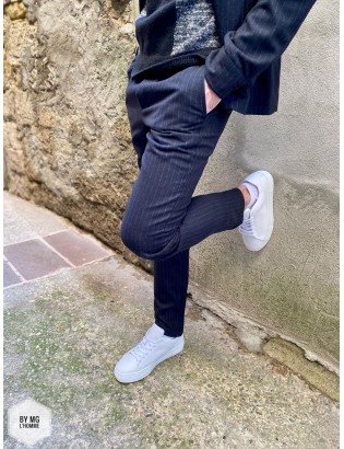 Pantalon fines rayures Selected