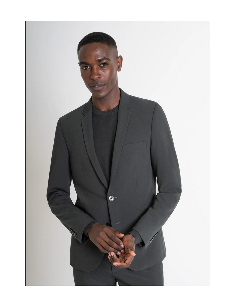 VESTE « BONNIE » SLIM FIT EN VISCOSE MÉLANGÉE ÉLASTIQUE VERTE