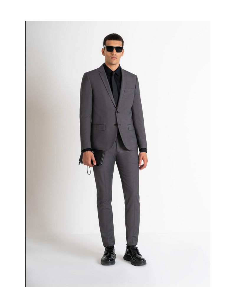 PANTALON « BONNIE » SLIM FIT EN VISCOSE ÉLASTIQUE AVEC MOTIF