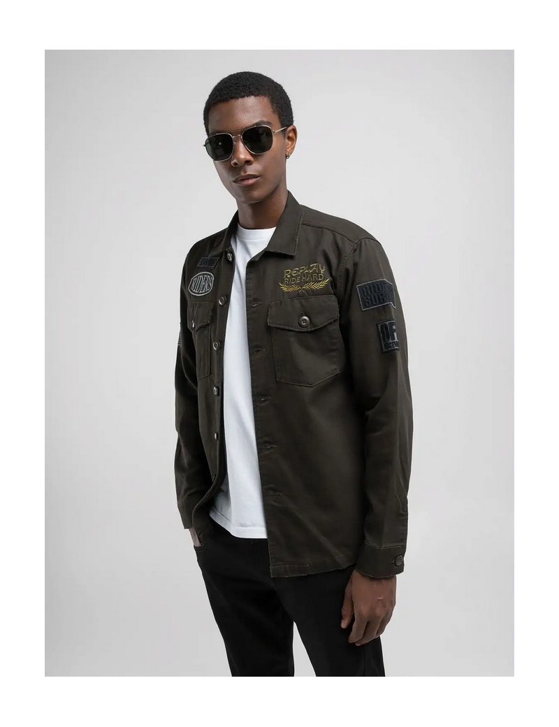 VESTE-CHEMISE À LETTRAGE ET APPLIQUÉS replay